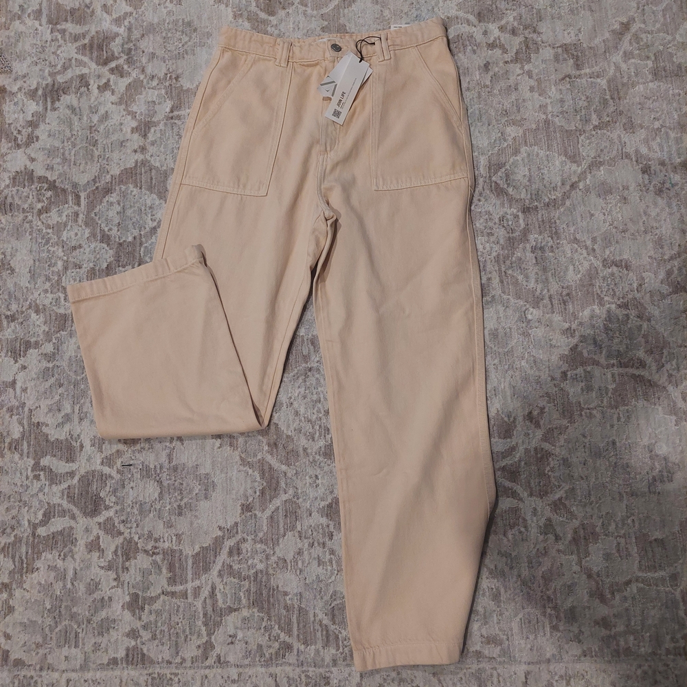 Zara Cream Straightleg Jeans